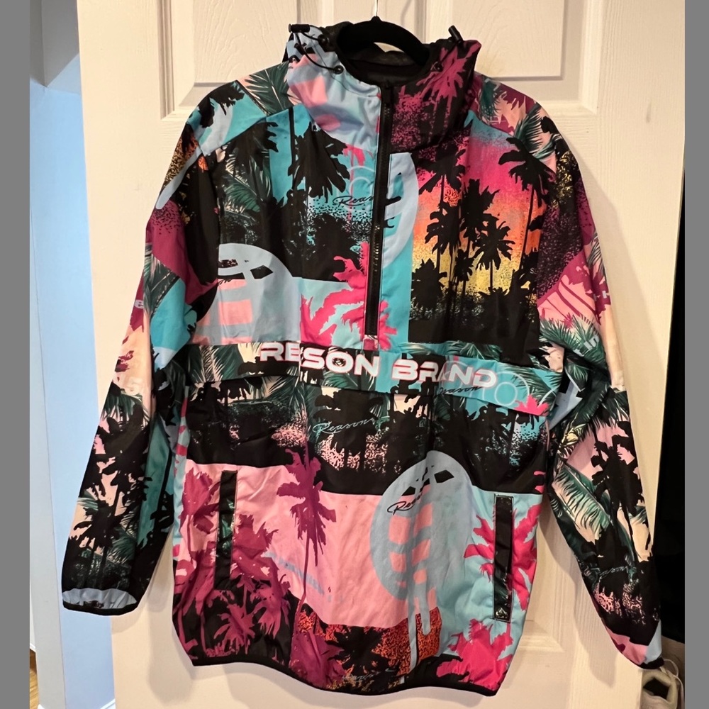 Reason Brand Men’s Multi-Colored Windbreaker/Rain Jacket